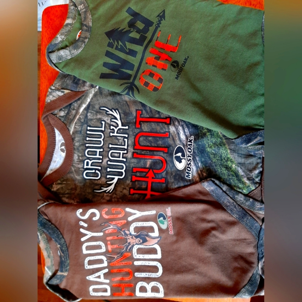 Lot Of 3 3-6 Mo Mossy Oak Onsies